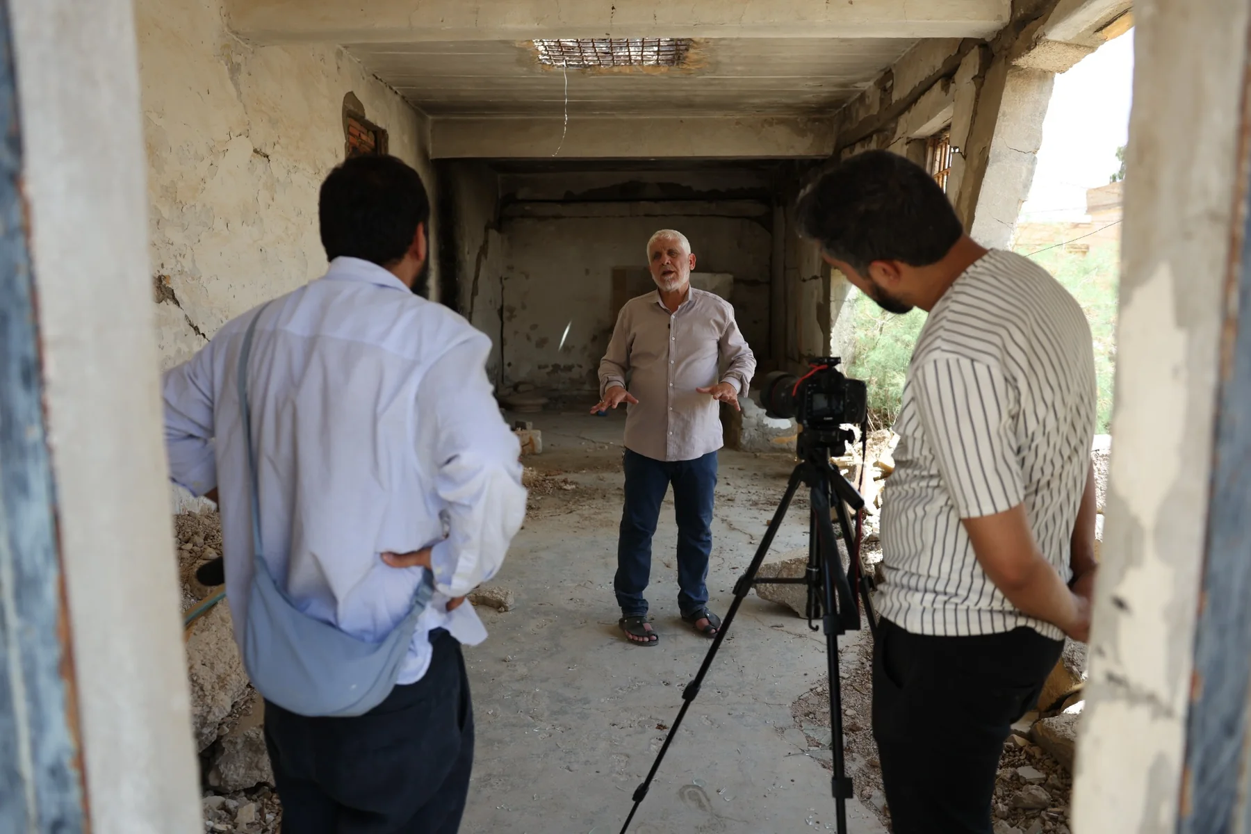 Field documentation and filming during preparation of the Syria Prisons Museum.