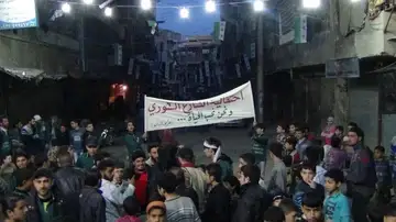 Crowd gathered during a Syrian Street Festival event