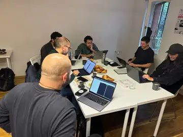 Internal testing of the ISIS Prisons Museum platform at the Prisons Museum office in Berlin before the public launch