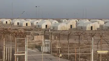 Rows of detention units at the former Camp Bucca prison site