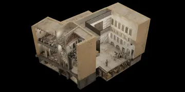 Architectural 3D reconstruction presented in the Prisons Museum exhibition at UNESCO headquarters, Paris