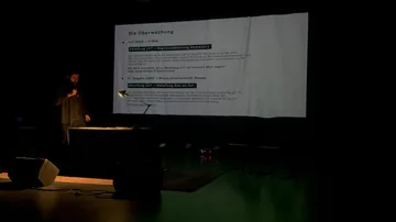 Security-file material projected during the live performance Dossier 4217 in Hanover